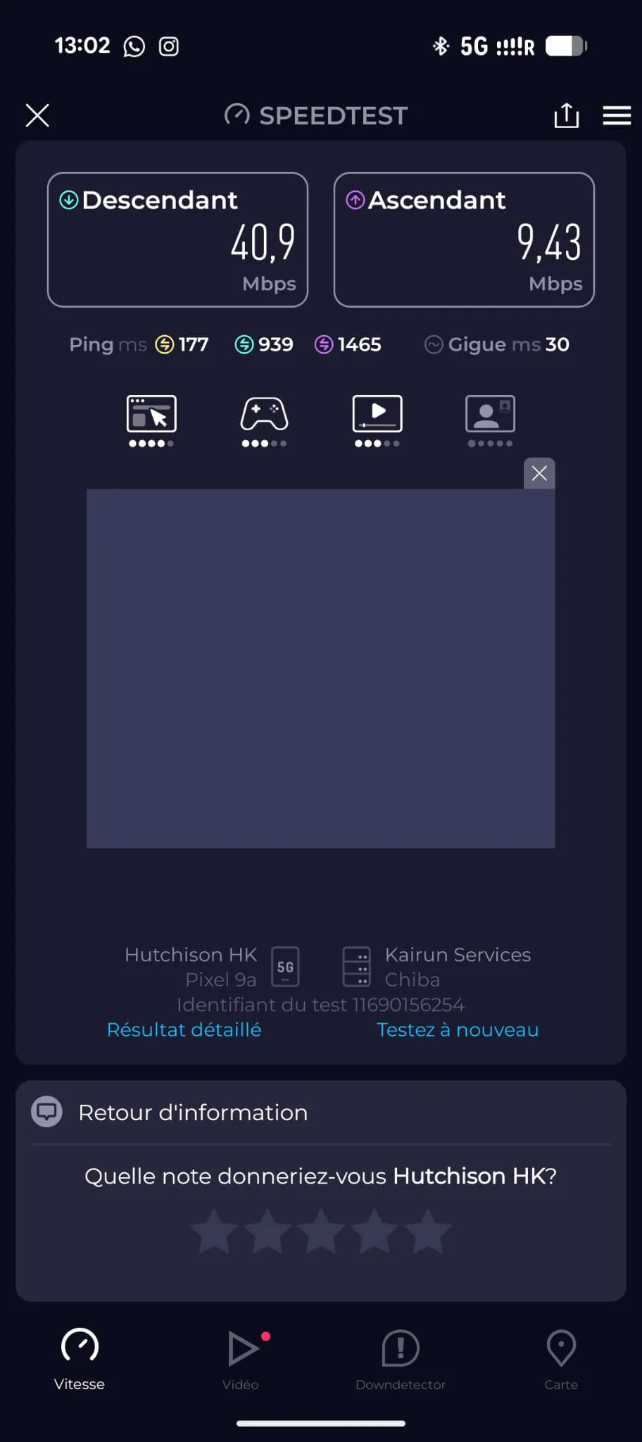 Capture du test de débit Tokyo Yoyogi