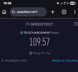 Speedtest eSIM Thaïlande AIS 5G Koh Yao Noi — 109 Mbps