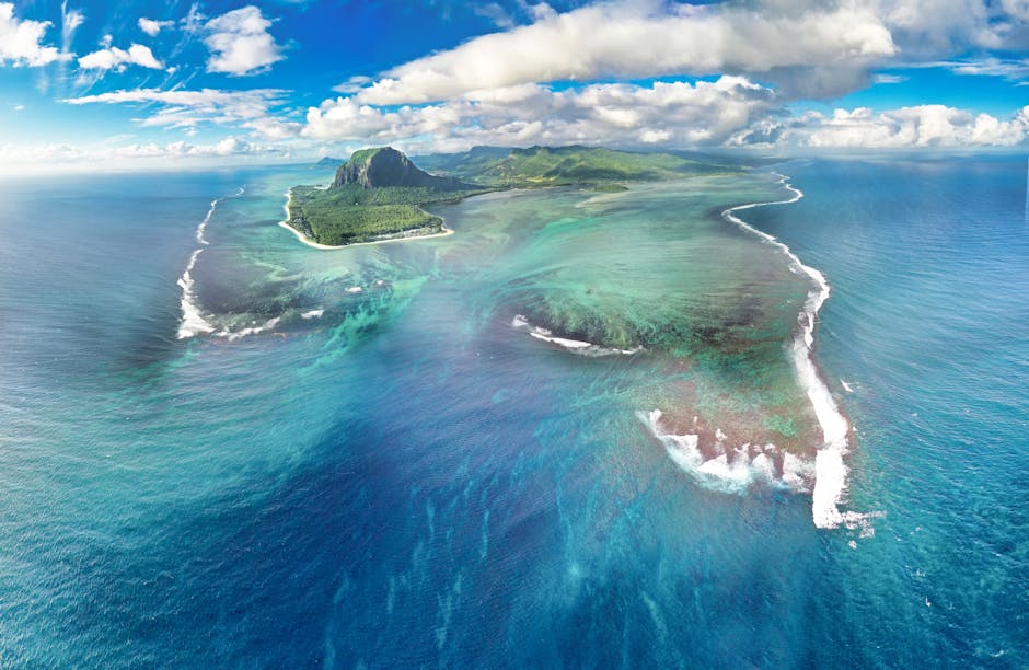 Vue aérienne Île Maurice — couverture réseau 4G
