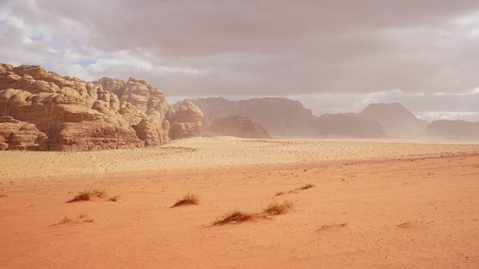 Paysage désertique Jordanie — couverture réseau 4G