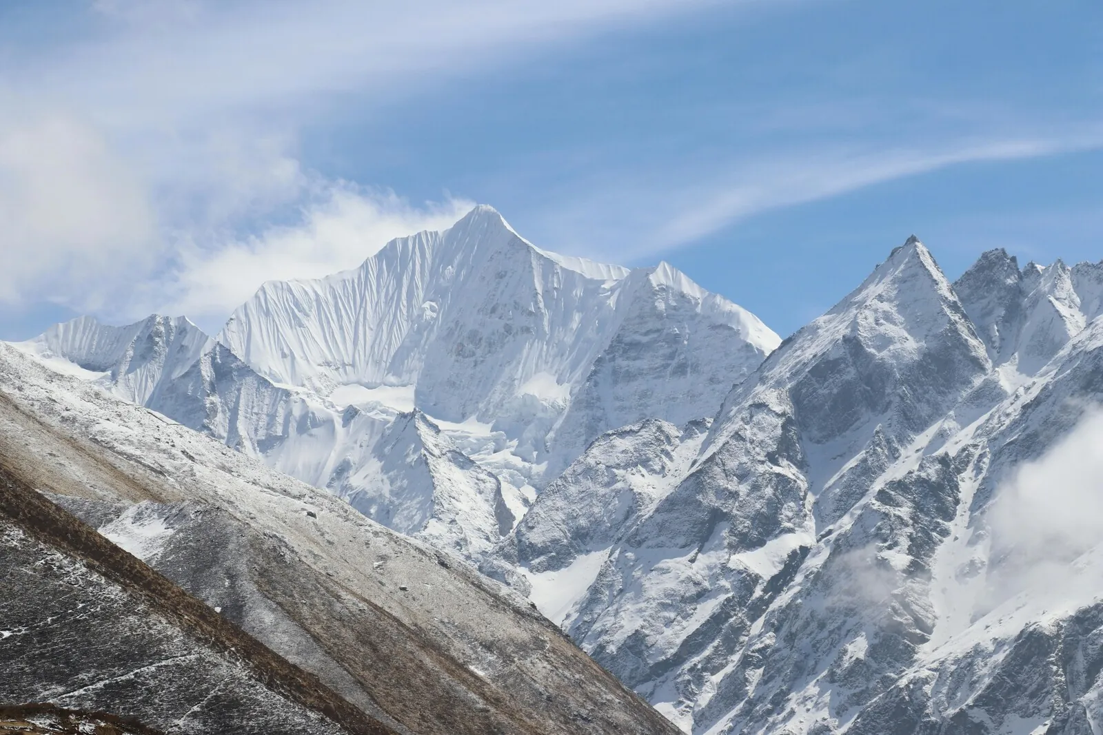 Vallée du Langtang avec le Langtang Lirung en arrière-plan