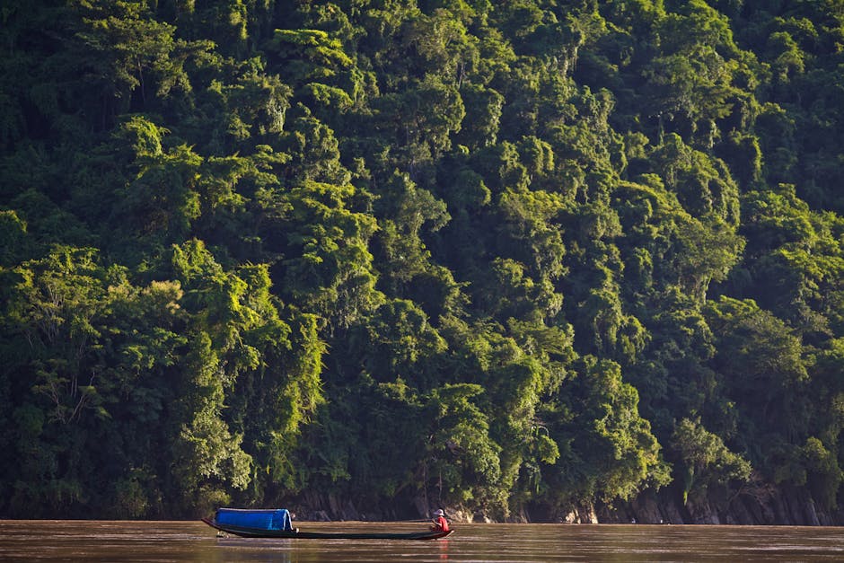 Coucher de soleil sur le Mékong Laos — meilleure eSIM pour le circuit