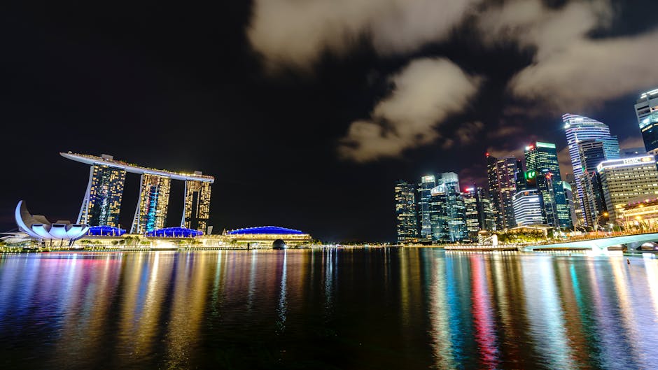 Marina Bay Singapour nuit — acheter une eSIM avant le départ