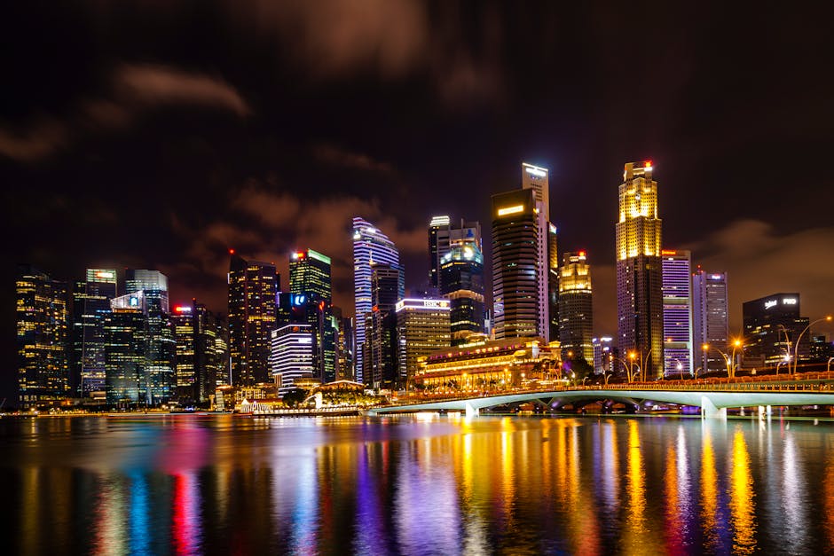 Skyline Singapour — couverture 5G Singtel sur toute la cité-État